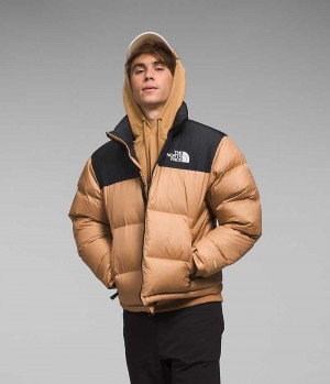 Beige / Black Men's The North Face 1996 Retro Nuptse Puffer Jacket | DUBLIN APRO