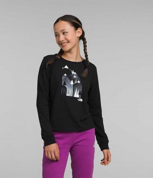 Black Girls'' The North Face Long Sleeve Graphic T-Shirt | IRELAND CLMI