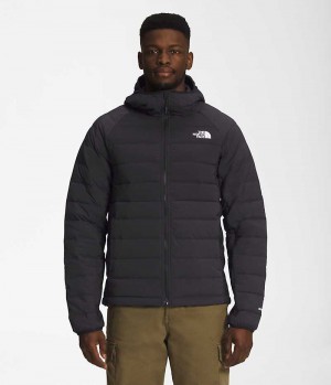 Black Men's The North Face Belleview Stretch Hoodie Puffer Jacket | IRELAND GZLI