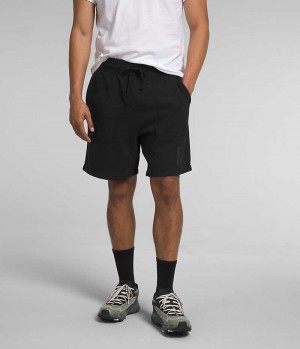 Black Men's The North Face Garment Dye Fleece Shorts | IRELAND FLYJ