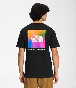 Black Men's The North Face Short Sleeve Box NSE T-Shirt | IRELAND UJHV