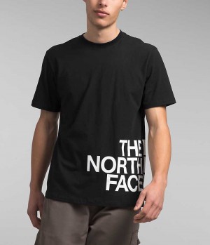 Black Men's The North Face Short Sleeve Brand Proud T-Shirt | DUBLIN QZHP