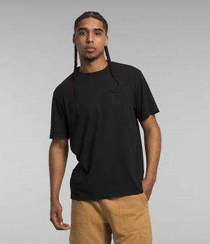 Black Men's The North Face Short Sleeve Garment Dye T-Shirt | IRELAND SAQV