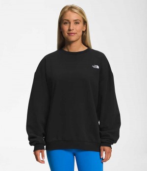 Black Women's The North Face Felted Fleece Crew Pullover | DUBLIN XCNZ