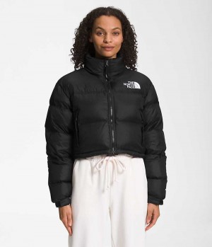 Black Women's The North Face Nuptse Short Puffer Jacket | IRELAND PSMG