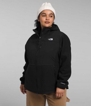 Black Women's The North Face Plus Denali Hoodie Fleece Jacket | DUBLIN VYCW