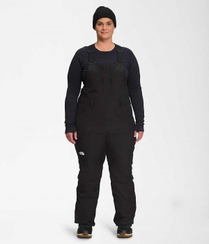 Black Women's The North Face Plus Freedom Insulated Bib Pants | DUBLIN QPTL