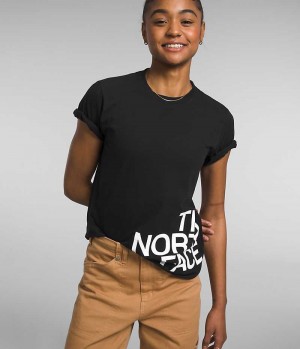 Black Women's The North Face Short Sleeve Brand Proud T-Shirt | DUBLIN EGTL