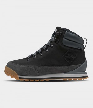 Black / Grey Men's The North Face Back-To-Berkeley IV Leather Waterproof Winter Boots | IRELAND XFZP