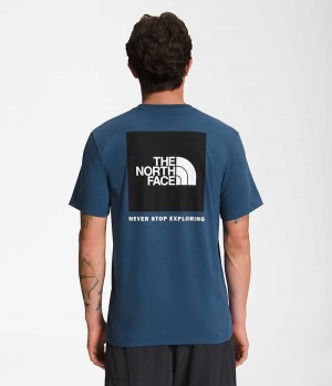 Blue Men's The North Face Short Sleeve Box NSE T-Shirt | IRELAND SYCD