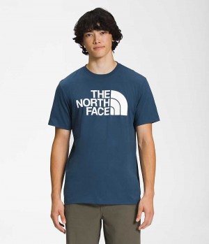 Blue Men's The North Face Short Sleeve Half Dome T-Shirt | IRELAND YLNX