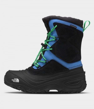 Blue / Black Boys' The North Face Alpenglow V Waterproof Winter Boots | DUBLIN OMTW