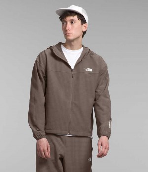 Brown Men's The North Face Tekware™ Grid Hoodie Fleece Jacket | DUBLIN QYSL