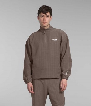 Brown Men's The North Face Tekware™ Grid ¼-Zip Pullover | IRELAND WRME