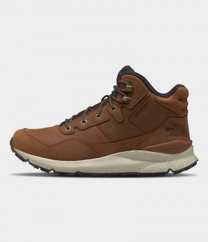 Brown Men's The North Face Vals II Mid Leather Waterproof Winter Boots | DUBLIN GKQL