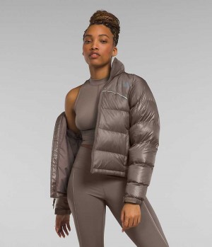 Brown Women's The North Face 2000 Retro Nuptse Puffer Jacket | IRELAND ZWIQ