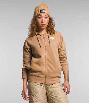 Brown Women's The North Face Brand Proud Full-Zip Hoodie Fleece Jacket | DUBLIN ACXS