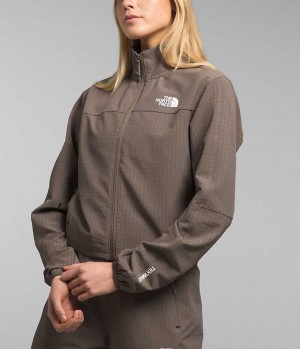 Brown Women's The North Face Tekware™ Grid Full-Zip Fleece Jacket | IRELAND CPSJ