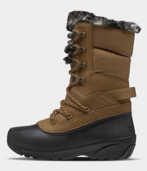 Brown / Black Women's The North Face Shellista IV Luxe Waterproof Winter Boots | IRELAND ULAR