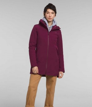 Burgundy Women's The North Face ThermoBall™ Eco Triclimate® Coat | DUBLIN ZYCO