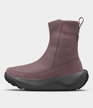 Fuchsia Women's The North Face Halseigh Knit Winter Boots | DUBLIN RUGK