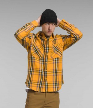 Gold Men's The North Face Valley Twill Flannel Shirt | IRELAND TUNM