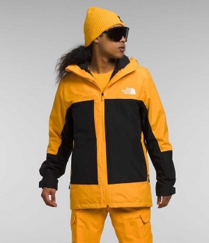 Gold / Black Men's The North Face ThermoBall™ Eco Snow Triclimate® Hooded Jacket | DUBLIN PEGU