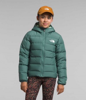 Green Girls'' The North Face Reversible North Hooded Puffer Jacket | DUBLIN OIWH