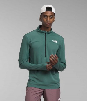 Green Men's The North Face Sunriser ¼-Zip Sweatshirt | DUBLIN XYOD