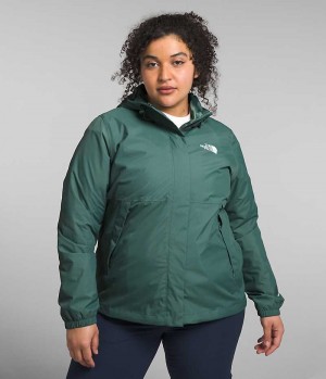 Green Women's The North Face Plus Antora Rain Jacket | DUBLIN YGIX