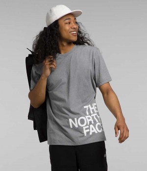 Grey Men's The North Face Short Sleeve Brand Proud T-Shirt | IRELAND WZOT