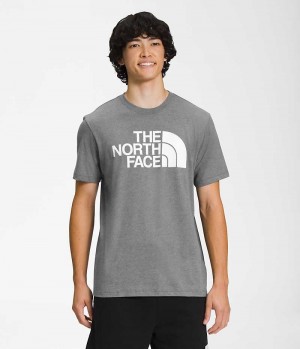 Grey Men's The North Face Short Sleeve Half Dome T-Shirt | DUBLIN YEDG