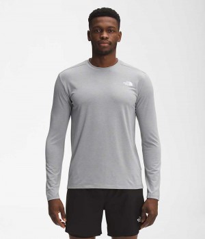 Grey Men's The North Face Wander Long Sleeve T-Shirt | DUBLIN BOJX