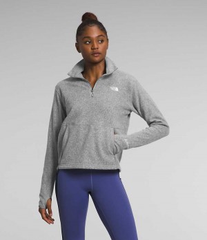 Grey Women's The North Face Alpine Polartec® 100 ¼-Zip Cowl Sweatshirt | DUBLIN HBRG