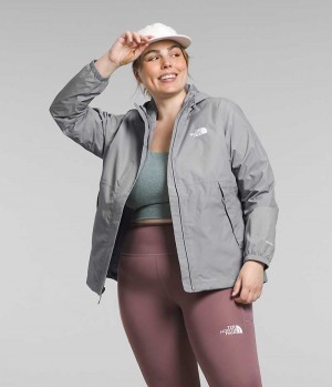 Grey Women's The North Face Plus Antora Rain Jacket | DUBLIN CISJ