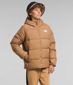 Khaki Boys' The North Face Reversible North Hooded Puffer Jacket | DUBLIN MWSA