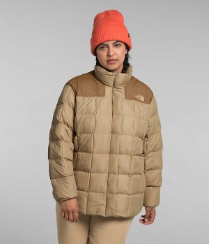 Khaki Women's The North Face Plus Lhotse Reversible Puffer Jacket | DUBLIN HQSC