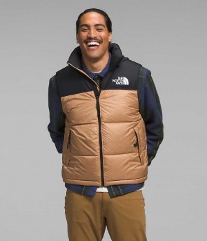 Khaki / Black Men's The North Face 1996 Retro Nuptse Down Vest | IRELAND CNEK