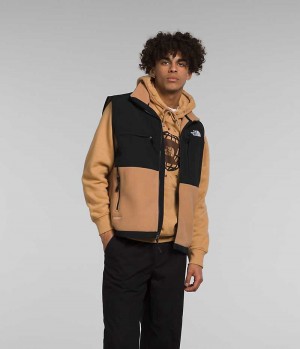 Khaki / Black Men's The North Face Denali Vest | DUBLIN RFOJ