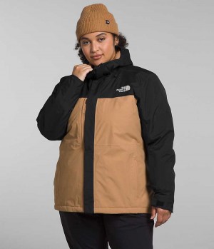 Khaki / Black Women's The North Face Plus Freedom Insulated Jacket | DUBLIN FLWH