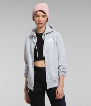 Light Grey Women's The North Face Brand Proud Full-Zip Hoodie Fleece Jacket | DUBLIN ZNUJ