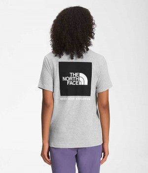 Light Grey Women's The North Face Short Sleeve Box NSE T-Shirt | IRELAND KVUX