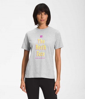 Light Grey Women's The North Face Short Sleeve Brand Proud T-Shirt | DUBLIN QWMZ