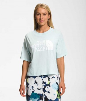 Mint Women's The North Face Short Sleeve Half Dome Crop T-Shirt | DUBLIN QEGD