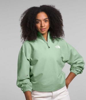 Mint Women's The North Face Tekware™ Grid 1/4 Zip Sweatshirt | IRELAND WMOD