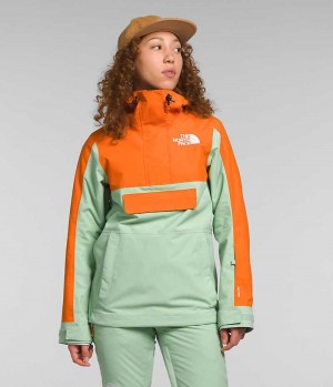 Mint / Orange Women's The North Face Driftview Anorak Insulated Jacket | IRELAND DTUC