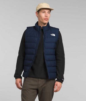 Navy Men's The North Face Aconcagua 3 Down Vest | IRELAND CZBD