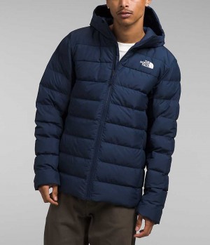 Navy Men's The North Face Aconcagua 3 Hoodie Puffer Jacket | IRELAND FBGH