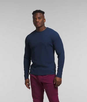 Navy Men's The North Face Canyon Fog Thermal Long Sleeve Pullover | DUBLIN YZMA