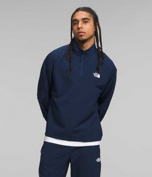 Navy Men's The North Face Tekware™ Grid ¼-Zip Pullover | IRELAND RWGF